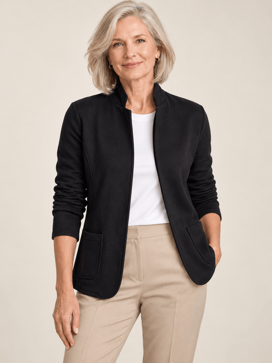 Women’s Everyday Open-Front Knit Blazer with Pockets