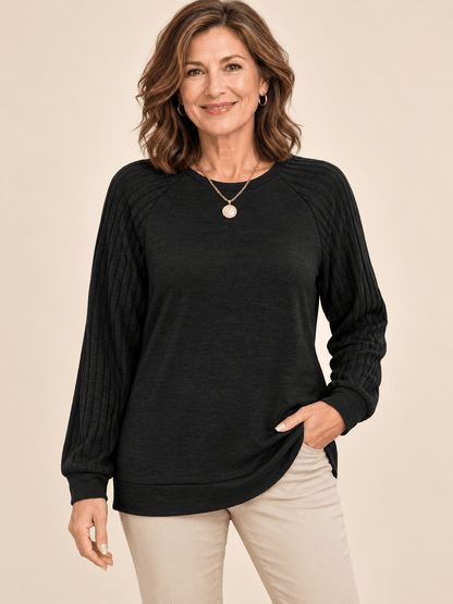 Women’s Soft Stretch Ribbed Raglan Sleeve Top