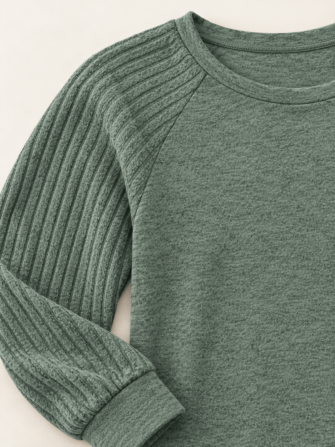 Women’s Soft Stretch Ribbed Raglan Sleeve Top
