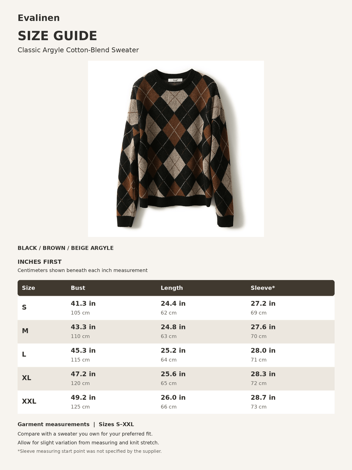 Women’s Classic Argyle Cotton-Blend Sweater