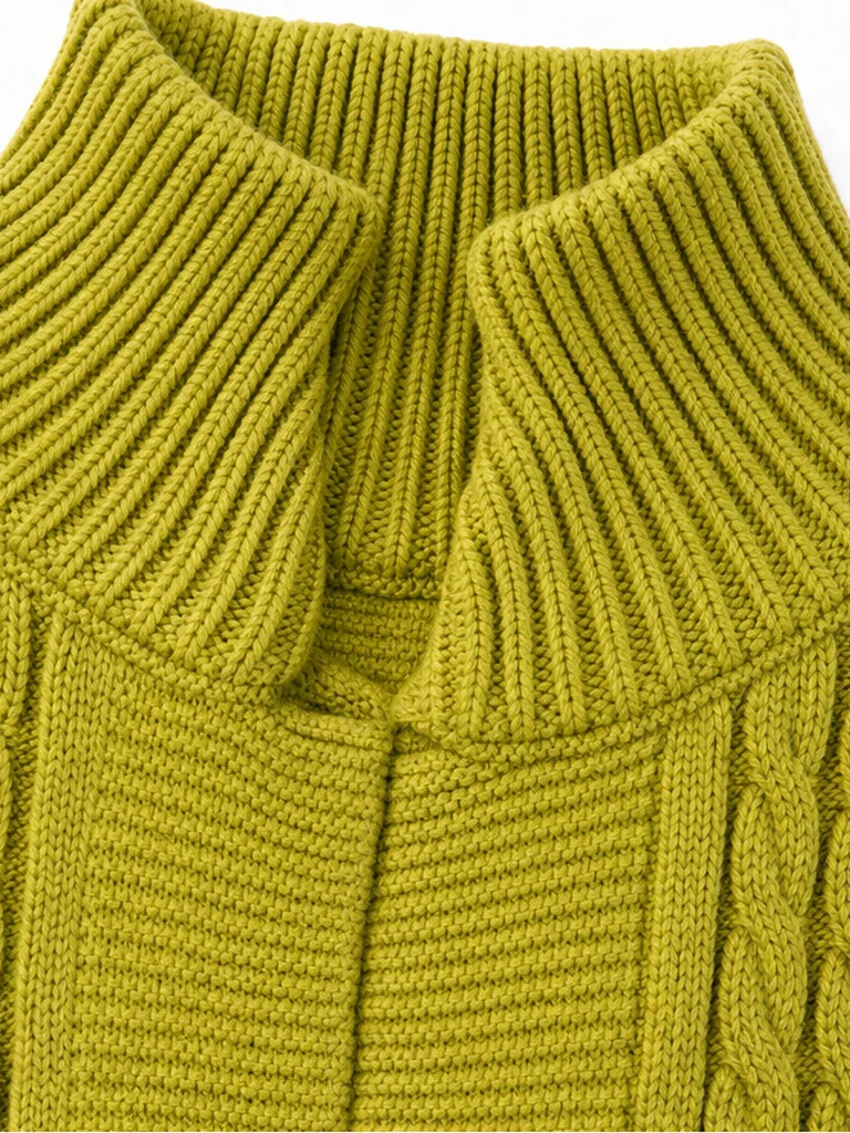 Women’s Wool-Blend Longline Cable-Knit Cardigan